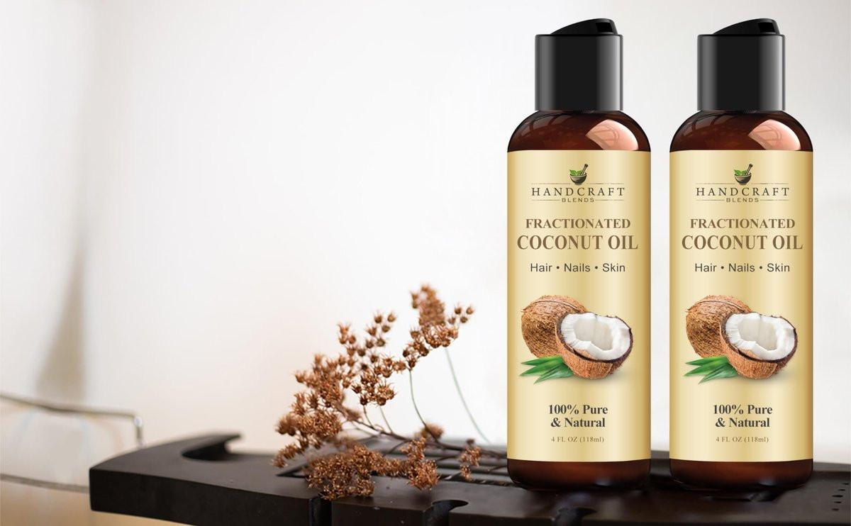 Handcraft Blends Fraktioniertes Kokosöl - 118 ml - 100% rein und natürlich - Premium Trägeröl für Haut und Haare - Körper und Haarpflege - Massageöl