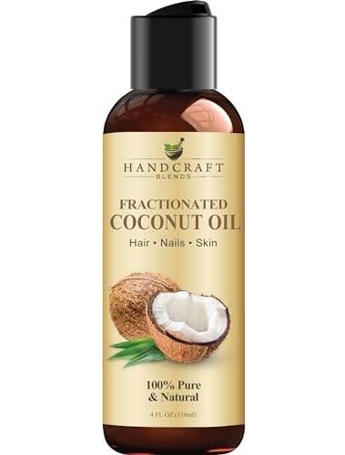 Handcraft Blends Fraktioniertes Kokosöl - 118 ml - 100% rein und natürlich - Premium Trägeröl für Haut und Haare - Körper und Haarpflege - Massageöl