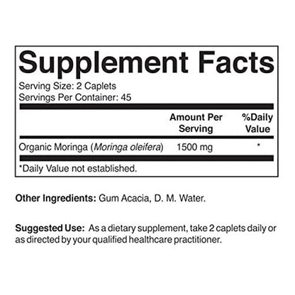 Brieofood Bio Moringa 1500mg – 45 Portionen, vegetarisch, glutenfrei, 90 vegane Tabletten