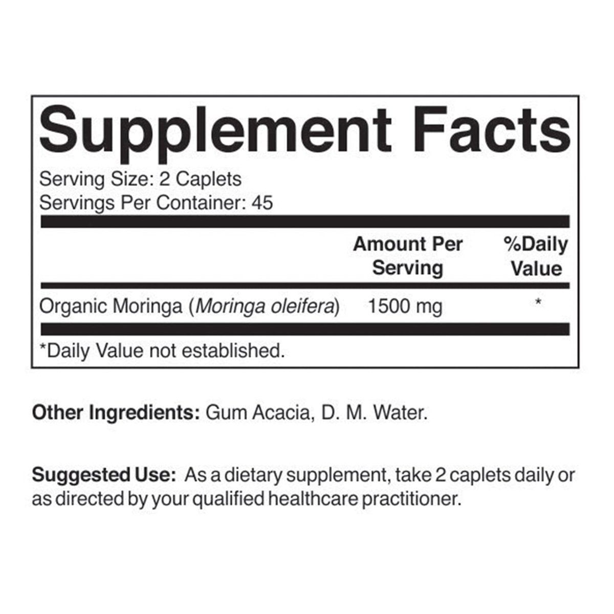 Brieofood Bio Moringa 1500mg – 45 Portionen, vegetarisch, glutenfrei, 90 vegane Tabletten