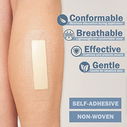 EVERLIT Care Silikon-Schaumstoff-Wundverband mit Kleberand | Hochsaugfähige hypoallergene Bandagen für chronische Wunden, Druckgeschwüre, Dekubitus | Sanfte & sichere Haftung (5 cm x 12,5 cm | 10er-Pack)