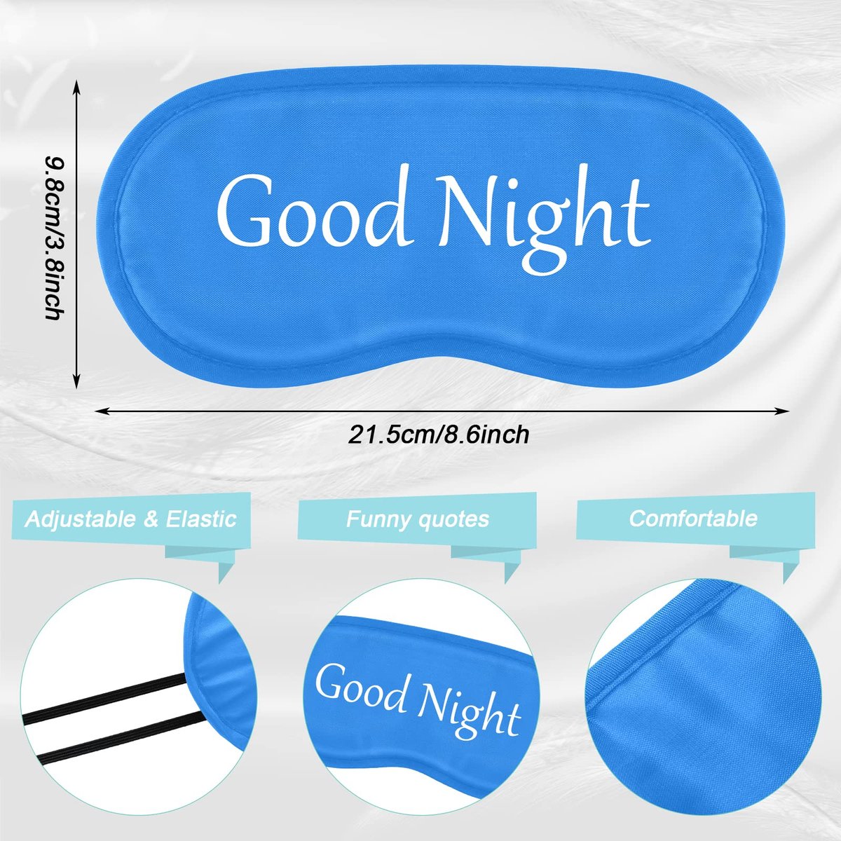 Eurzom 20 Stücke lustige Schlafmasken im Set mit verstellbarem Band – Schlafbrillen für Nacht, Spa, Frauen, Männer, Erwachsene, Pyjama-Party-Geschenke (Bunte Farben)