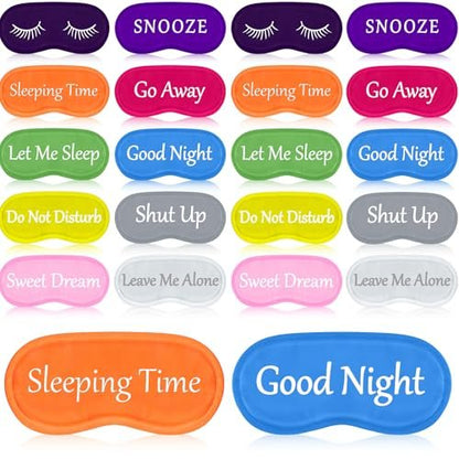Eurzom 20 Stücke lustige Schlafmasken im Set mit verstellbarem Band – Schlafbrillen für Nacht, Spa, Frauen, Männer, Erwachsene, Pyjama-Party-Geschenke (Bunte Farben)