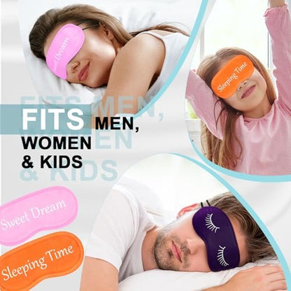Eurzom 20 Stücke lustige Schlafmasken im Set mit verstellbarem Band – Schlafbrillen für Nacht, Spa, Frauen, Männer, Erwachsene, Pyjama-Party-Geschenke (Bunte Farben)