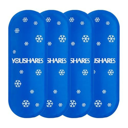 YOUSHARES Mini Kühlakkus - Wiederverwendbar, Verdickt & Auslaufsicher für Insulin-Kühltasche, TSA-zugelassen, Geeignet für die meisten isolierten Medikamententaschen (4er-Pack)