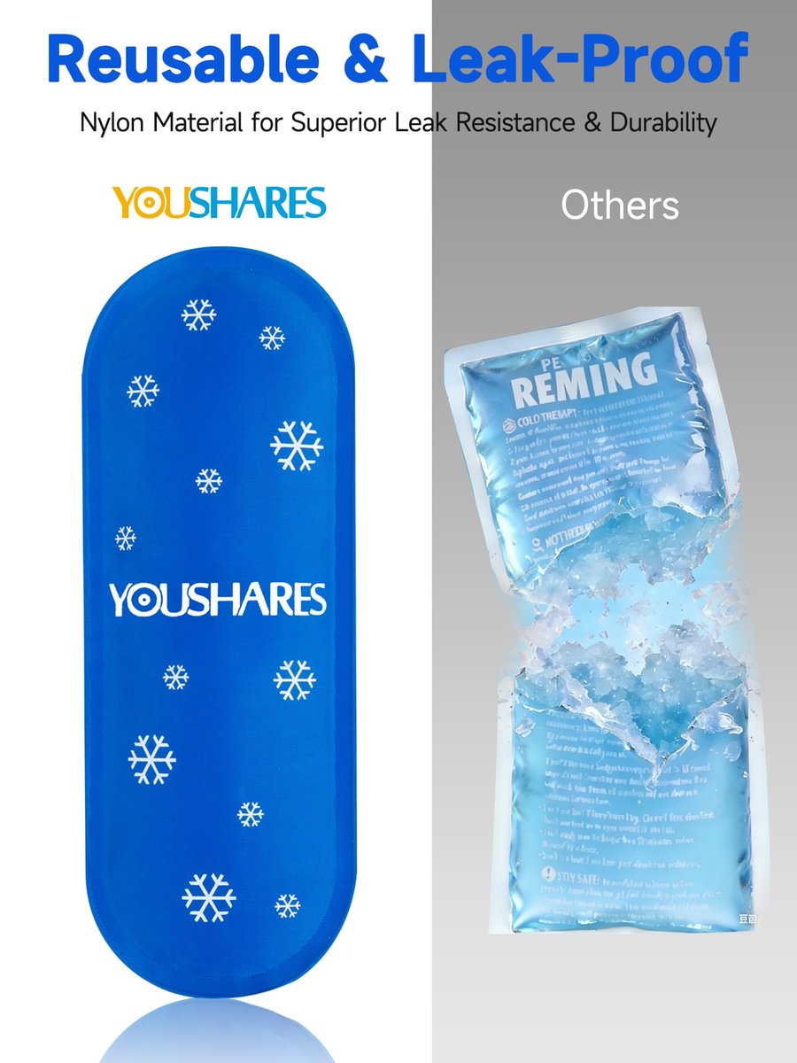 YOUSHARES Mini Kühlakkus - Wiederverwendbar, Verdickt & Auslaufsicher für Insulin-Kühltasche, TSA-zugelassen, Geeignet für die meisten isolierten Medikamententaschen (4er-Pack)