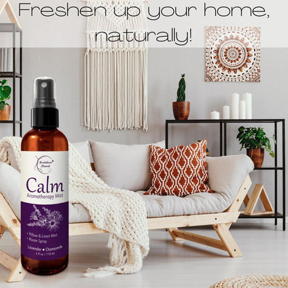 Calm Aromatherapie-Mist mit Lavendel & Kamille Ätherische Öle. Natürliches Schlaf- & Kissen-Spray, Raum- & Wäscheduft. Lavendel-Spray zur Entspannung & zum Schlafen - Brookethorne Naturals
