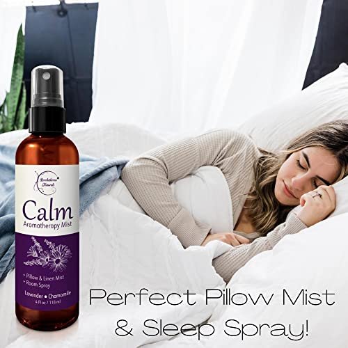 Calm Aromatherapie-Mist mit Lavendel & Kamille Ätherische Öle. Natürliches Schlaf- & Kissen-Spray, Raum- & Wäscheduft. Lavendel-Spray zur Entspannung & zum Schlafen - Brookethorne Naturals