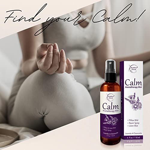 Calm Aromatherapie-Mist mit Lavendel & Kamille Ätherische Öle. Natürliches Schlaf- & Kissen-Spray, Raum- & Wäscheduft. Lavendel-Spray zur Entspannung & zum Schlafen - Brookethorne Naturals