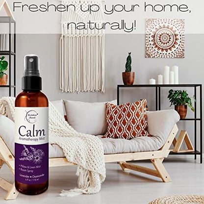 Calm Aromatherapie-Mist mit Lavendel & Kamille Ätherische Öle. Natürliches Schlaf- & Kissen-Spray, Raum- & Wäscheduft. Lavendel-Spray zur Entspannung & zum Schlafen - Brookethorne Naturals