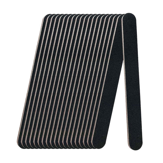 20er Pack 100/180 Grit Nagelfeilen, Schwarze Professionelle Wiederverwendbare Feilen für Natürliche und Acrylnägel