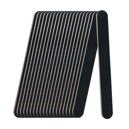 20er Pack 100/180 Grit Nagelfeilen, Schwarze Professionelle Wiederverwendbare Feilen für Natürliche und Acrylnägel