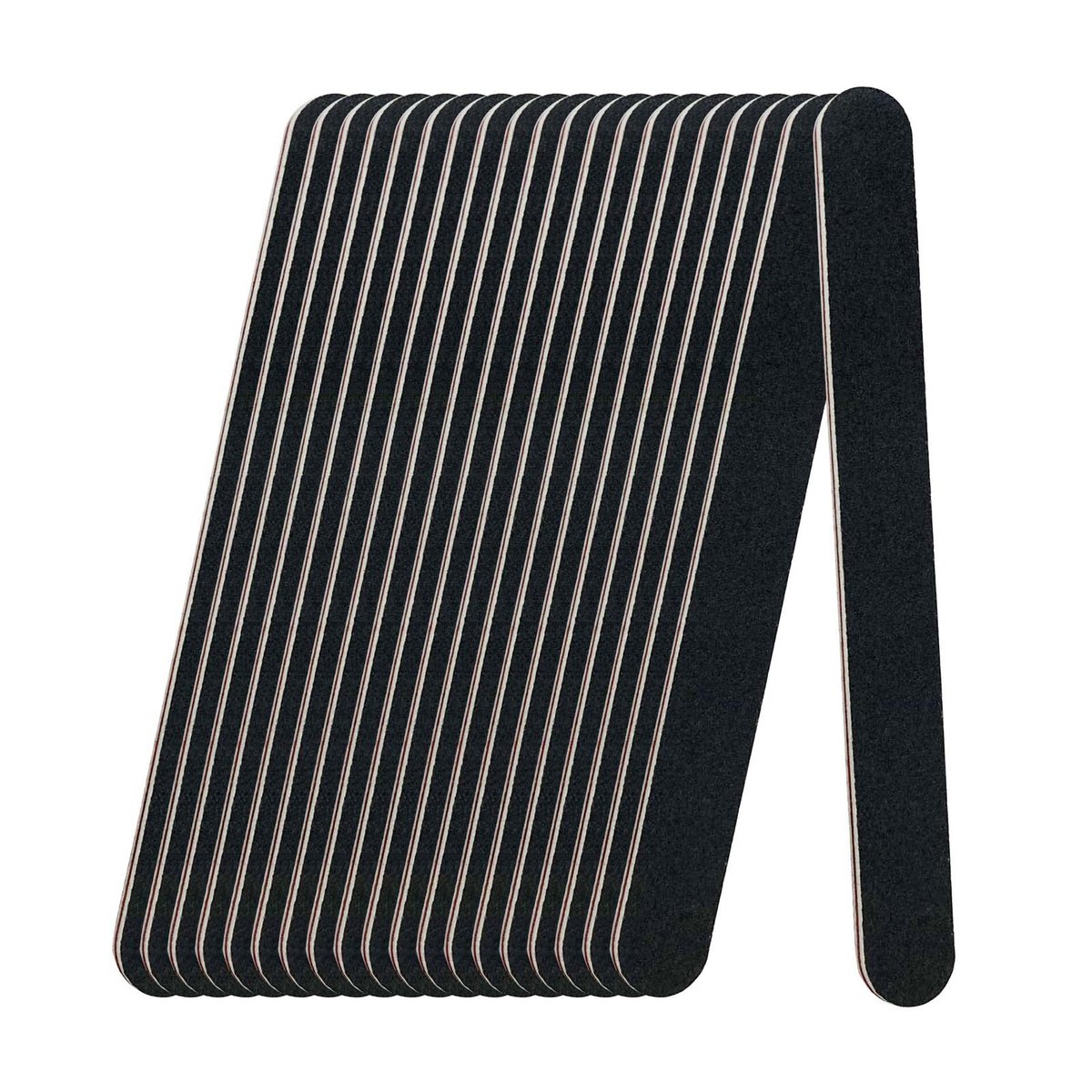 3er-Pack Professionelle Feilen, 100/180 Grip Nagelfeile für Acryl- und Naturnägel, Wiederverwendbar, Schwarz