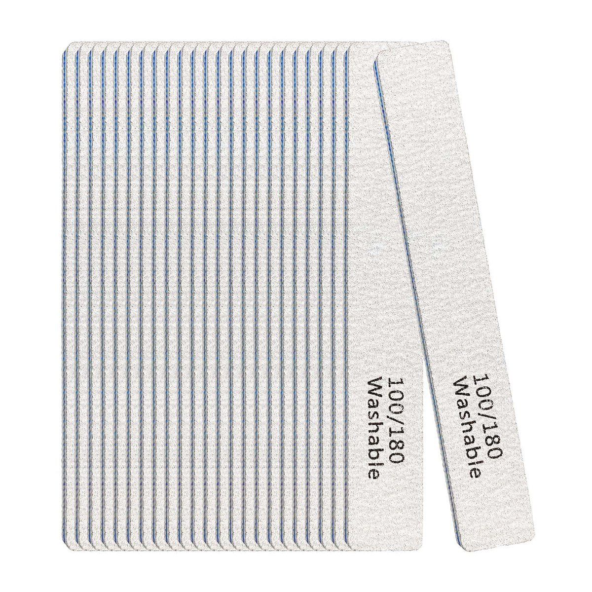 Nagelfeilen 24er Pack – Professionelle, wiederverwendbare und waschbare Nagelfeilen 100/180 Grit doppelseitig – Maniküre-Werkzeug-Set für Zuhause und Salon