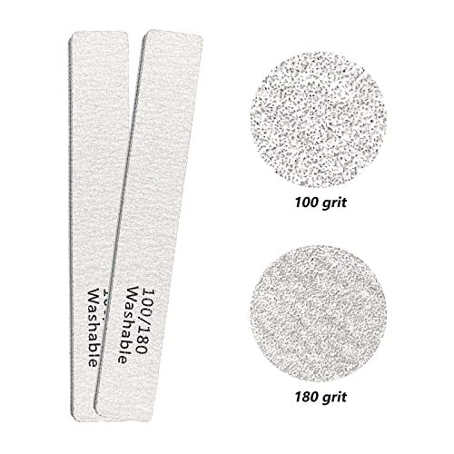 Nagelfeilen 24er Pack – Professionelle, wiederverwendbare und waschbare Nagelfeilen 100/180 Grit doppelseitig – Maniküre-Werkzeug-Set für Zuhause und Salon