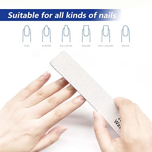 Nagelfeilen 24er Pack – Professionelle, wiederverwendbare und waschbare Nagelfeilen 100/180 Grit doppelseitig – Maniküre-Werkzeug-Set für Zuhause und Salon