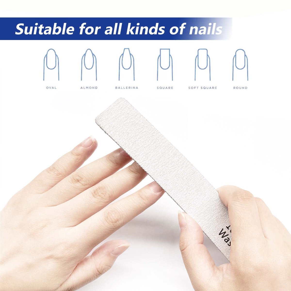 Nagelfeilen 24er Pack – Professionelle, wiederverwendbare und waschbare Nagelfeilen 100/180 Grit doppelseitig – Maniküre-Werkzeug-Set für Zuhause und Salon