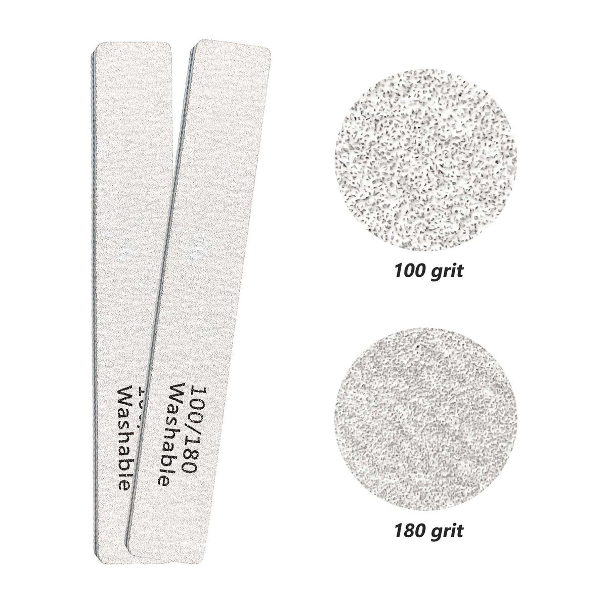 Nagelfeilen 24er Pack – Professionelle, wiederverwendbare und waschbare Nagelfeilen 100/180 Grit doppelseitig – Maniküre-Werkzeug-Set für Zuhause und Salon