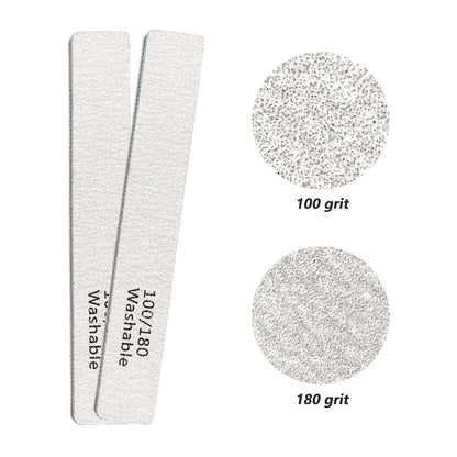 Nagelfeilen 24er Pack – Professionelle, wiederverwendbare und waschbare Nagelfeilen 100/180 Grit doppelseitig – Maniküre-Werkzeug-Set für Zuhause und Salon