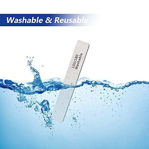 Nagelfeilen 24er Pack – Professionelle, wiederverwendbare und waschbare Nagelfeilen 100/180 Grit doppelseitig – Maniküre-Werkzeug-Set für Zuhause und Salon