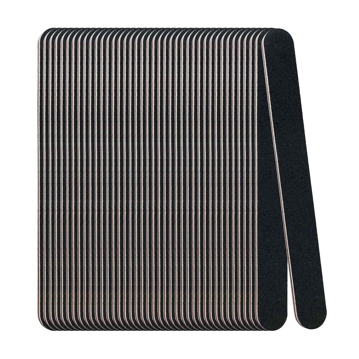 40er Pack Nagelfeilen, Schwarze Nagelfeilen 100/180 Grit Doppelseitig, Professionelles Maniküre-Werkzeug-Set für Zuhause und Salon