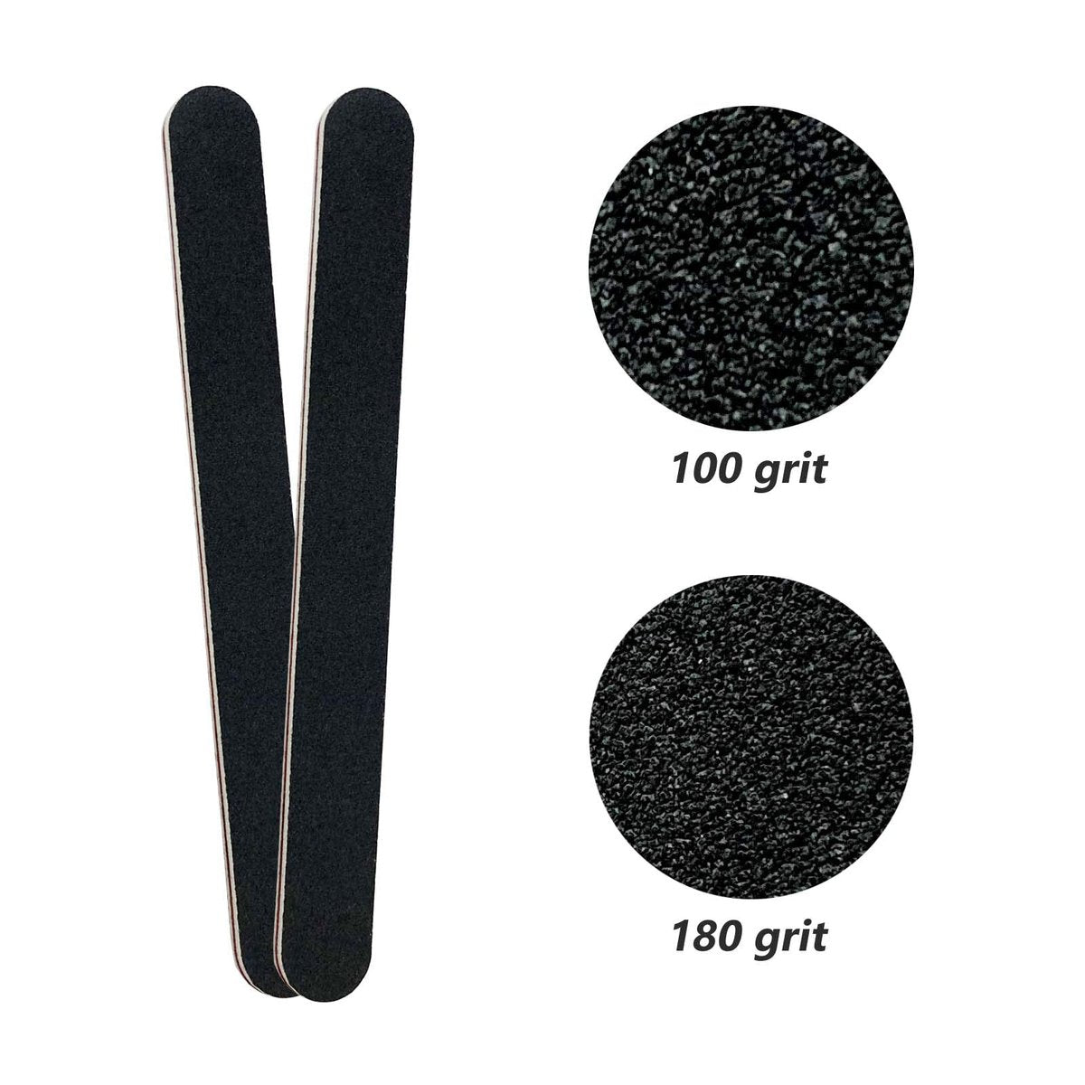 40er Pack Nagelfeilen, Schwarze Nagelfeilen 100/180 Grit Doppelseitig, Professionelles Maniküre-Werkzeug-Set für Zuhause und Salon
