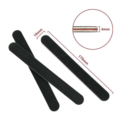 40er Pack Nagelfeilen, Schwarze Nagelfeilen 100/180 Grit Doppelseitig, Professionelles Maniküre-Werkzeug-Set für Zuhause und Salon