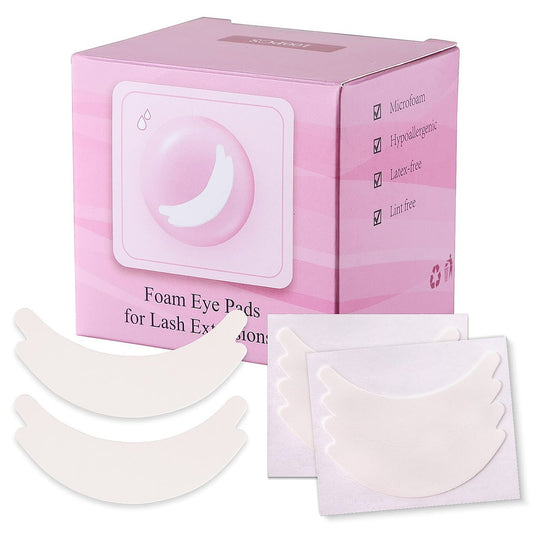 Pretty memory 100 Paar Schaumstoff-Augenpads für Wimpernverlängerungen, fusselfreie hypoallergene Klebepads, Unteraugenpads für Augenbrauenverlängerungen, unverzichtbar für Wimperntechniker, latexfrei