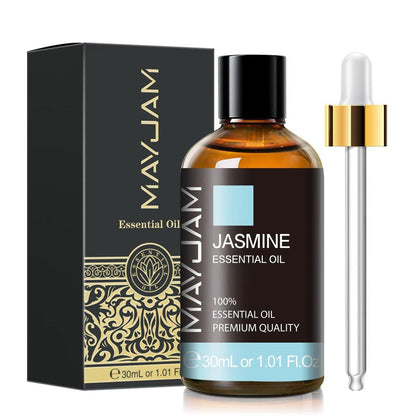 Jasmin ätherisches Öl 30ml / 1,01 Fl.oz – MAYJAM reines Jasminöl für Aromatherapie, Massage, DIY-Seife, ideal für Yoga zu Hause