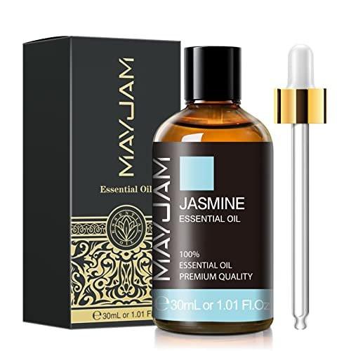 Jasmin ätherisches Öl 30ml / 1,01 Fl.oz – MAYJAM reines Jasminöl für Aromatherapie, Massage, DIY-Seife, ideal für Yoga zu Hause