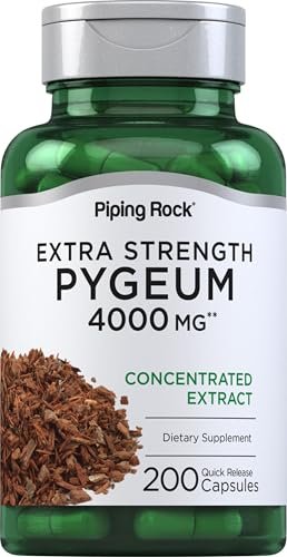 Piping Rock Pygeum Extra Stark | 200 Kapseln | Pygeum Africanum Rindenextrakt | Für Männer und Frauen | Nicht-GVO, Glutenfrei