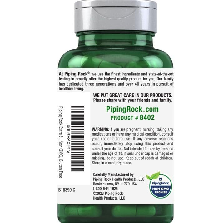 Piping Rock Pygeum Extra Stark | 200 Kapseln | Pygeum Africanum Rindenextrakt | Für Männer und Frauen | Nicht-GVO, Glutenfrei