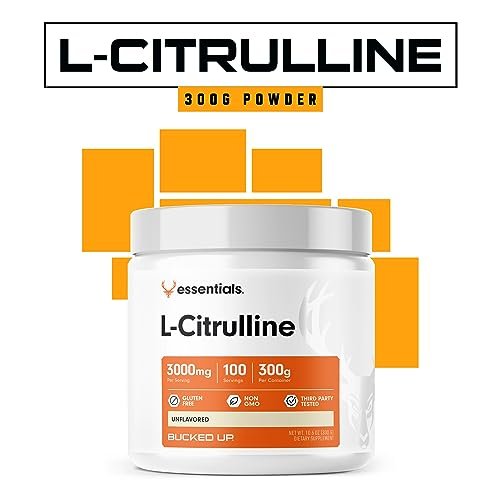 Bucked Up L-Citrullin 3000 mg Pulver, Essentials (100 Portionen) – Für bessere Durchblutung und Pump