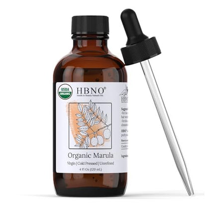HBNO Bio-Marula-Öl – Riesige 120 ml Wertgröße – USDA-zertifiziertes Bio-Marulakernöl, kaltgepresst für Gesicht, Körper, Lippen, Shampoo & Conditioner