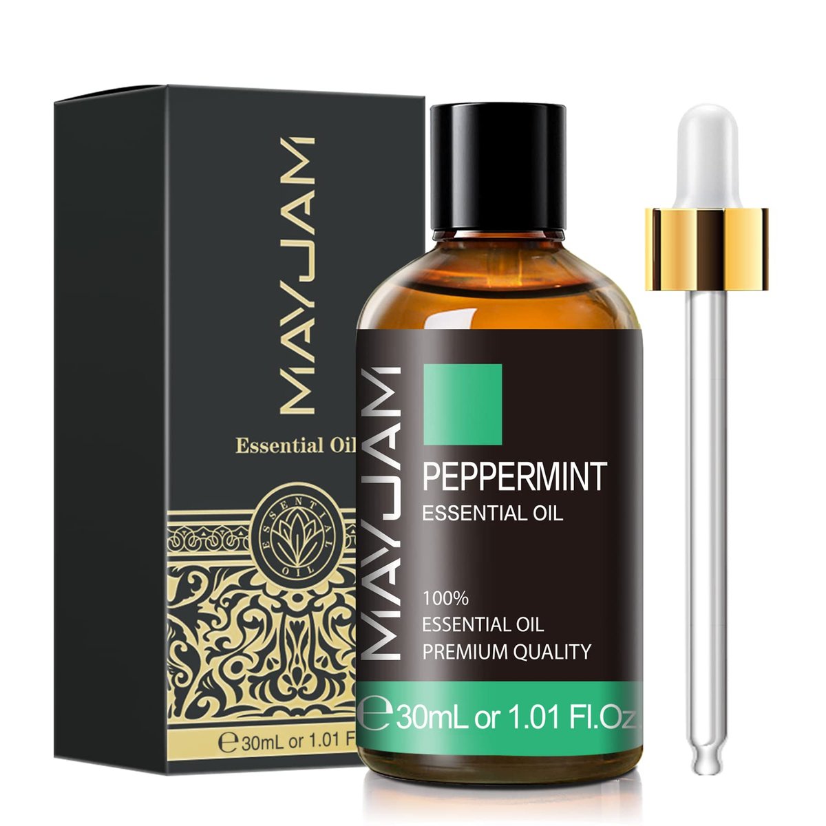 MAYJAM Pfefferminzöl 30 ml – 100% reines ätherisches Öl für Diffuser, Luftbefeuchter und DIY-Projekte