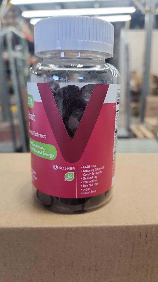Viteey Rote-Bete-Gummibärchen 4000 mg [aus 80 mg 50:1 Extrakt] mit Sauerkirsche – Für gesunde Blutdruckunterstützung – Vegan, gelatinefrei, glutenfrei – Leckere kaubare Beeren-Gummis – 60 Stück