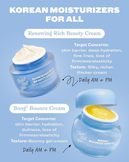 Then I Met You Renewing Rich Beauty Cream – Tiefenfeuchtigkeit Koreanische Feuchtigkeitscreme mit Quad Ginseng Complex, vegan, tierversuchsfrei, alkoholfrei