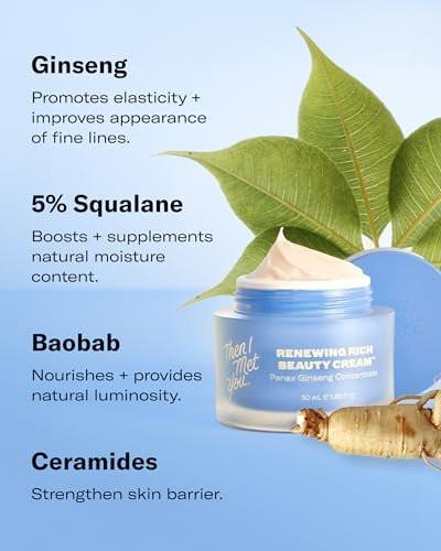 Then I Met You Renewing Rich Beauty Cream – Tiefenfeuchtigkeit Koreanische Feuchtigkeitscreme mit Quad Ginseng Complex, vegan, tierversuchsfrei, alkoholfrei
