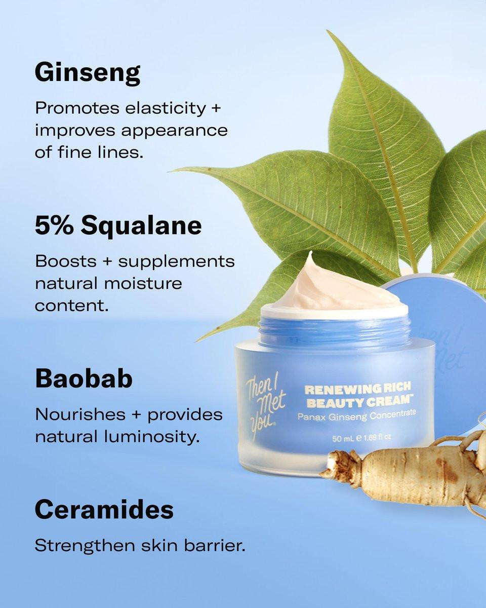 Then I Met You Renewing Rich Beauty Cream – Tiefenfeuchtigkeit Koreanische Feuchtigkeitscreme mit Quad Ginseng Complex, vegan, tierversuchsfrei, alkoholfrei