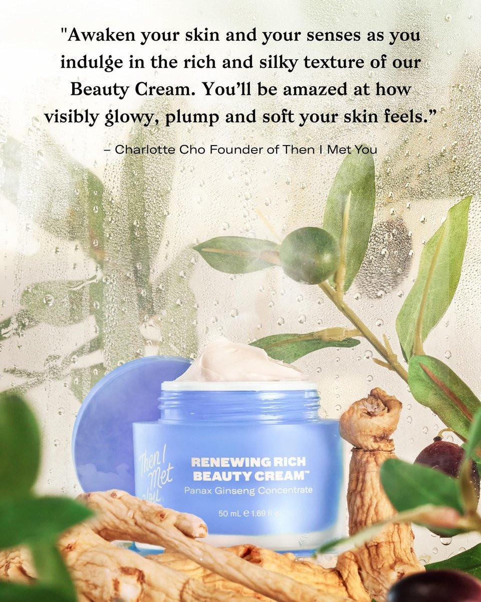 Then I Met You Renewing Rich Beauty Cream – Tiefenfeuchtigkeit Koreanische Feuchtigkeitscreme mit Quad Ginseng Complex, vegan, tierversuchsfrei, alkoholfrei