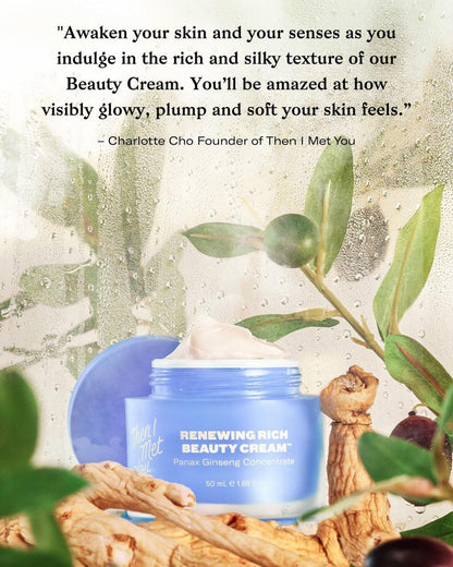 Then I Met You Renewing Rich Beauty Cream – Tiefenfeuchtigkeit Koreanische Feuchtigkeitscreme mit Quad Ginseng Complex, vegan, tierversuchsfrei, alkoholfrei