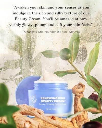 Then I Met You Renewing Rich Beauty Cream – Tiefenfeuchtigkeit Koreanische Feuchtigkeitscreme mit Quad Ginseng Complex, vegan, tierversuchsfrei, alkoholfrei