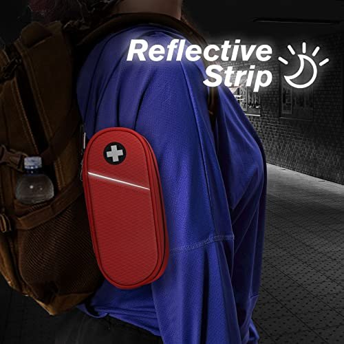 SITHON EpiPen Medizinische Aufbewahrungstasche Isoliert, Reise Medikamenten Organizer Tasche für 2 EpiPens, Asthma-Inhalator, Antihistamin, Auvi-Q, Allergie-Medikamente, Rot