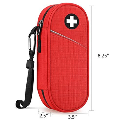 SITHON EpiPen Medizinische Aufbewahrungstasche Isoliert, Reise Medikamenten Organizer Tasche für 2 EpiPens, Asthma-Inhalator, Antihistamin, Auvi-Q, Allergie-Medikamente, Rot