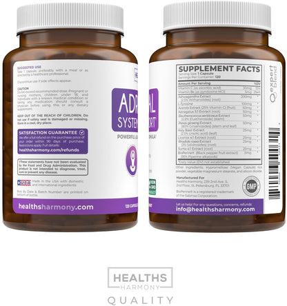 Adrenal-Unterstützung & Cortisol-Manager (Non-GMO) – Leistungsstarke Nebennierengesundheit mit L-Tyrosin & Ashwagandha – Ausgeglichene Cortisolwerte & Stressabbau – Müdigkeitsergänzung – 120 Kapseln