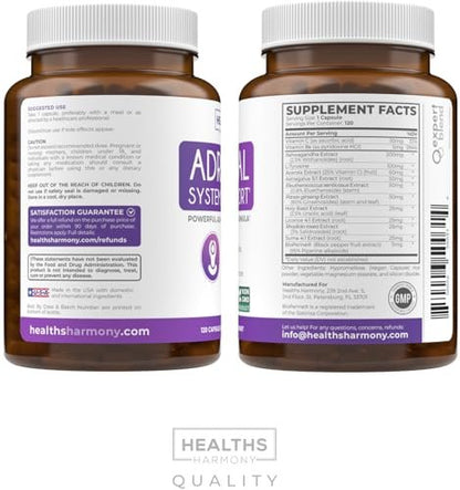 Adrenal-Unterstützung & Cortisol-Manager (Non-GMO) – Leistungsstarke Nebennierengesundheit mit L-Tyrosin & Ashwagandha – Ausgeglichene Cortisolwerte & Stressabbau – Müdigkeitsergänzung – 120 Kapseln