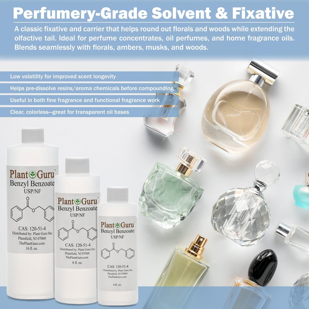 Benzylbenzoat USP-Qualität Flüssigkeit 16 fl. oz. - Ideal für Duft-/Aromastoffe, Kosmetik, Haar- & Kopfhautprodukte