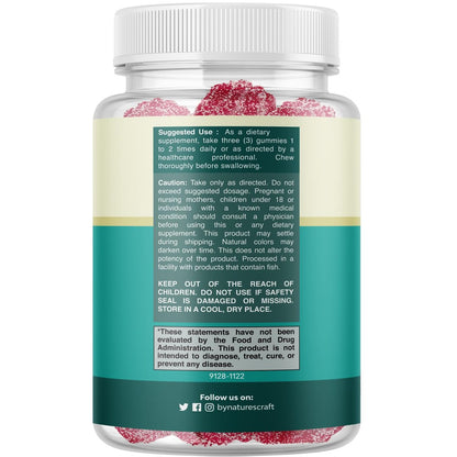 Extra Starke Magnesium Gummibärchen für Erwachsene – Beruhigende Magnesiumcitrat-Gummis mit elementarem Magnesium – Schlafhilfe, weiche Kautabletten mit Himbeergeschmack – Körper- und Geistesentspannung – 90 Stück