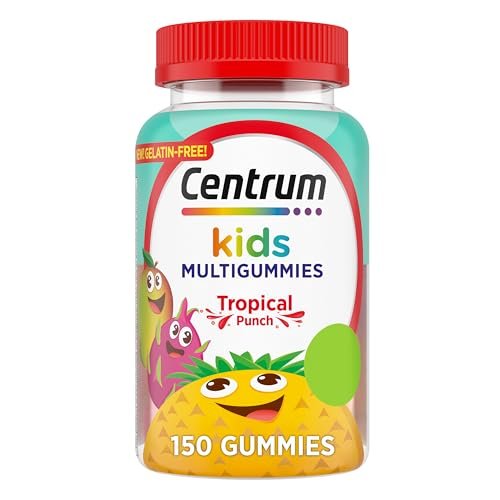 Centrum Kids Multivitamin Gummibärchen, Tropical Punch Geschmack mit natürlichen Aromen, 150 Stück, 150-Tage-Vorrat