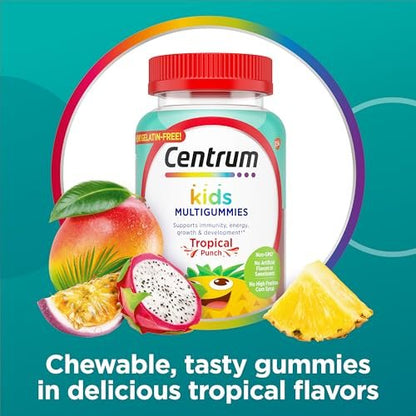 Centrum Kids Multivitamin Gummibärchen, Tropical Punch Geschmack mit natürlichen Aromen, 150 Stück, 150-Tage-Vorrat